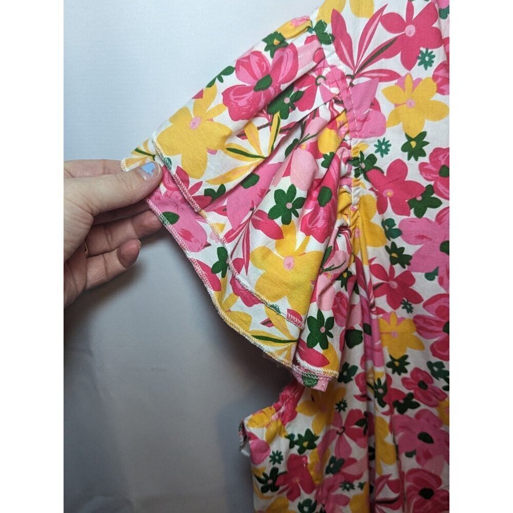 Kaktus Women's Floral Spring Colored Short Sleeve Blouse Size XXL - Picture 2 of 13